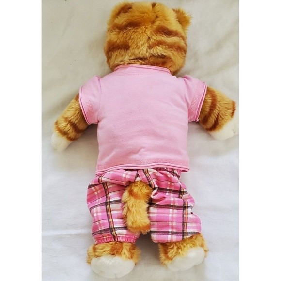 Build A Bear Orange Striped Tabby Cat Plush Stuffed Toy 18” Meow Button In Hand - Picture 4 of 11